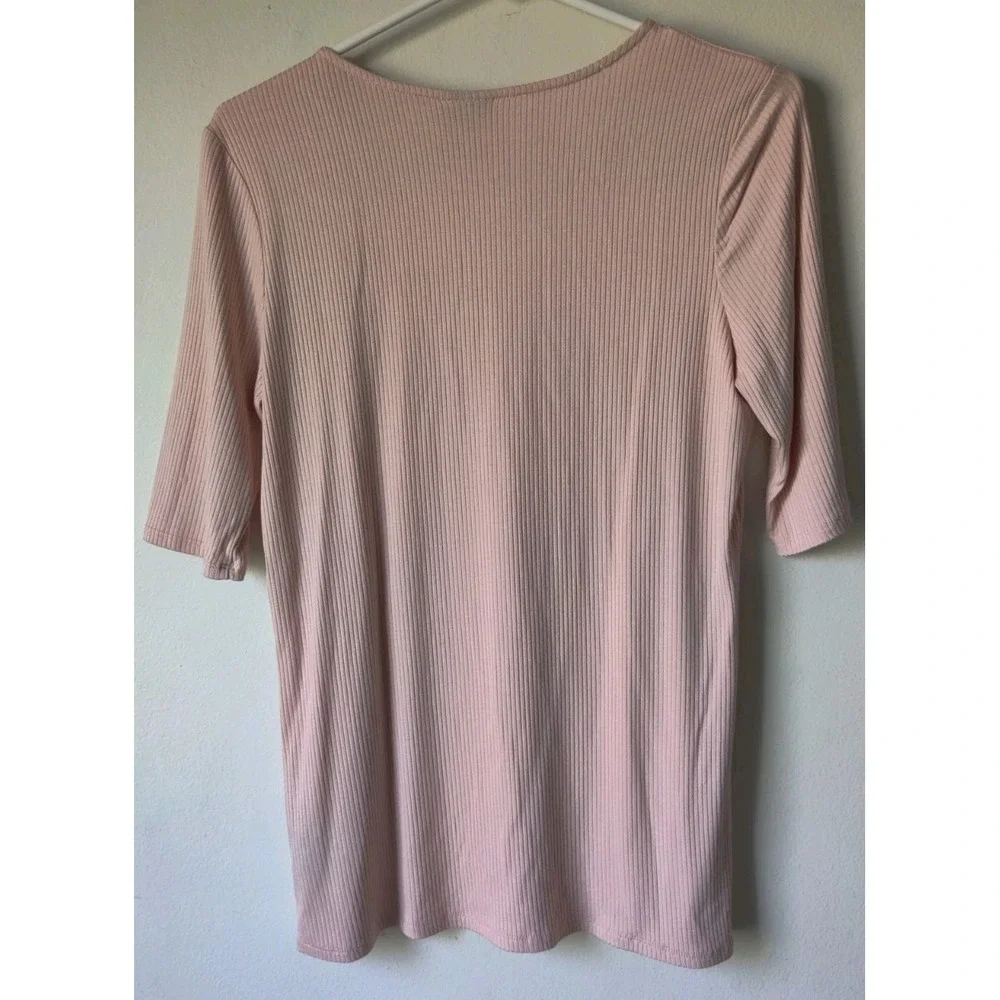 Worthington Women's Ribbed Top Rise Smoke with Cutout Neckline Size Medium‎ NWT